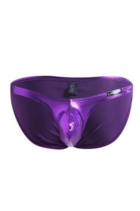 BIISDOST Trunks Sous-vêtements pour homme Sous-vêtements sexy Imitation vernis Caleçon sexy Boxer amusant pour homme, lilas, 