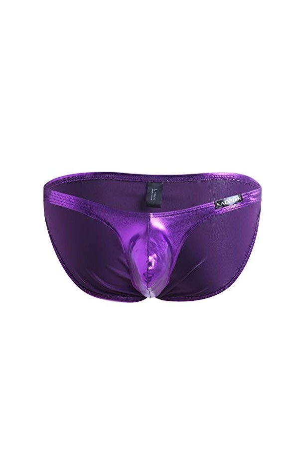 BIISDOST Trunks Sous-vêtements pour homme Sous-vêtements sexy Imitation vernis Caleçon sexy Boxer amusant pour homme, lilas, 