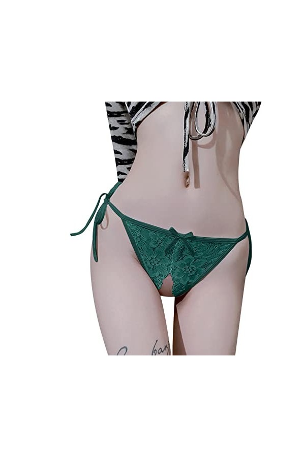 Femmes String Sexy Transparent Tentation Culotte String Dentelle Pantalon Dames Mémoires Culottes Corset Cuir Grande Taille 