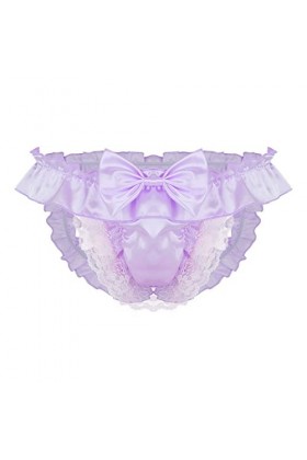 Générique Sexy Butt Mens Culottes G-String sous-vêtements en Dentelle Basse Thong Ouverte Lingerie Sexy Cher Purple, M 
