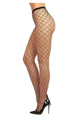 Dreamgirl Collant Grosse Résille Noir Taille 34/40