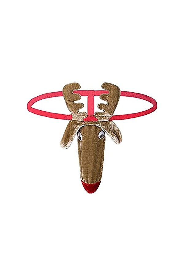 2023 New y2*k Style Lingerie Cadeau de sous-vêtements sexy Mankini bonhomme de neige visage de Noël G-String pour hommes cade