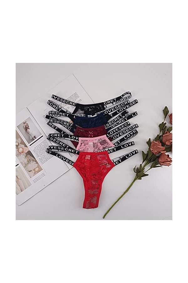 KEIZHUONIQIU Tanga-Strings et T-Back Tangas de Femme Sexy Slips Respirant Dentelle Patchwork Culottes Taille Basse Léopard so