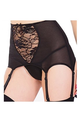 YpingLonk Dentelle Thigh-Highs Lingerie jarretière Femmes Suspender Ceinture Sexy Costume Sexy Coquine Hot Black, S 