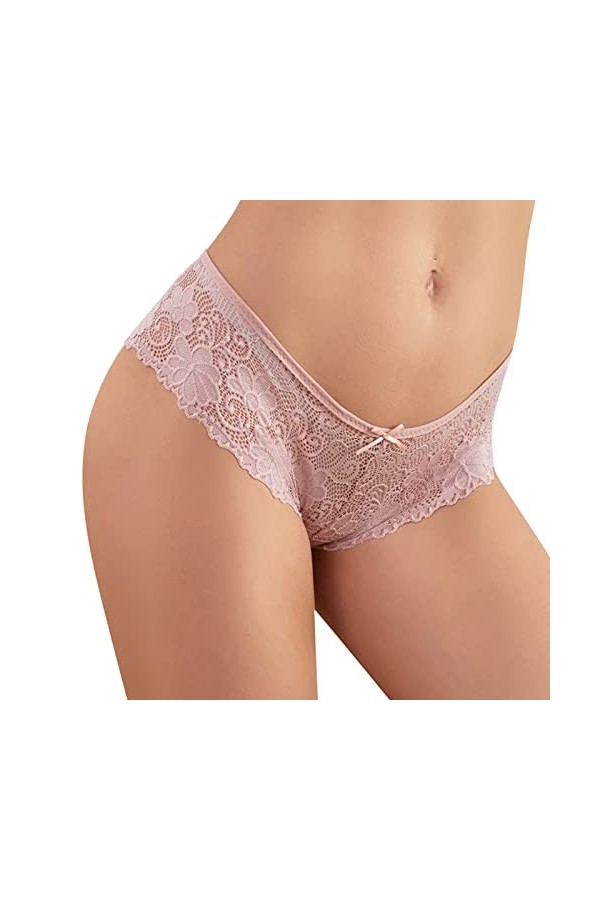 KEIZHUONIQIU String Pantalons Tangas pour Femme Sexy Slips Chic Dentelle Patchwork Culotte Taille Basse Élastique sous-Veteme