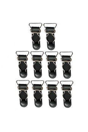 Sharplace 10 Pcs Set Porte Jarretelles Clips pour Femmes Leg Punk Goth Cuisse Jarretelles Bas Ceinture, Noir, 20mm