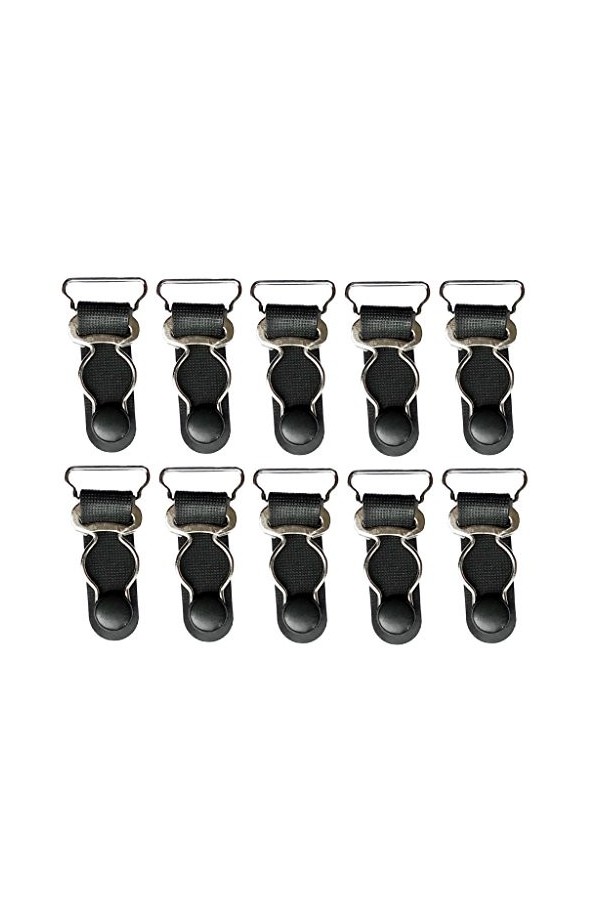 Sharplace 10 Pcs Set Porte Jarretelles Clips pour Femmes Leg Punk Goth Cuisse Jarretelles Bas Ceinture, Noir, 20mm