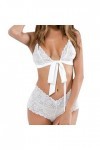Lingerie Sexy Chemise de Nuit Femme Confortable Doux Transparent Nuisette Dentelle sous-vêtements en Dentelle Culotte en Dent