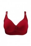 liaddkv Sous-vêtements pour femmes moyennes et âgées sans anneau en acier, soutien-gorge confortable pour femme, rouge, 44