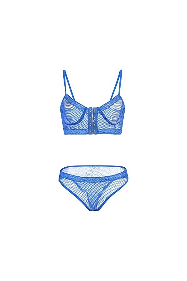 liaddkv Pyjama Love Steel Sous-vêtements sexy en dentelle pour femme Grande taille, bleu, XXXXL