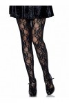 Leg Avenue Collant Fine Dentelle Floral Noir Taille Unique