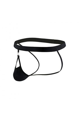 DGKaxiyaHM sous-vêtements en Soie de Glace pour Hommes Athlétique Supporter Jockstrap avec Pochette Amovible String Sexy G-St