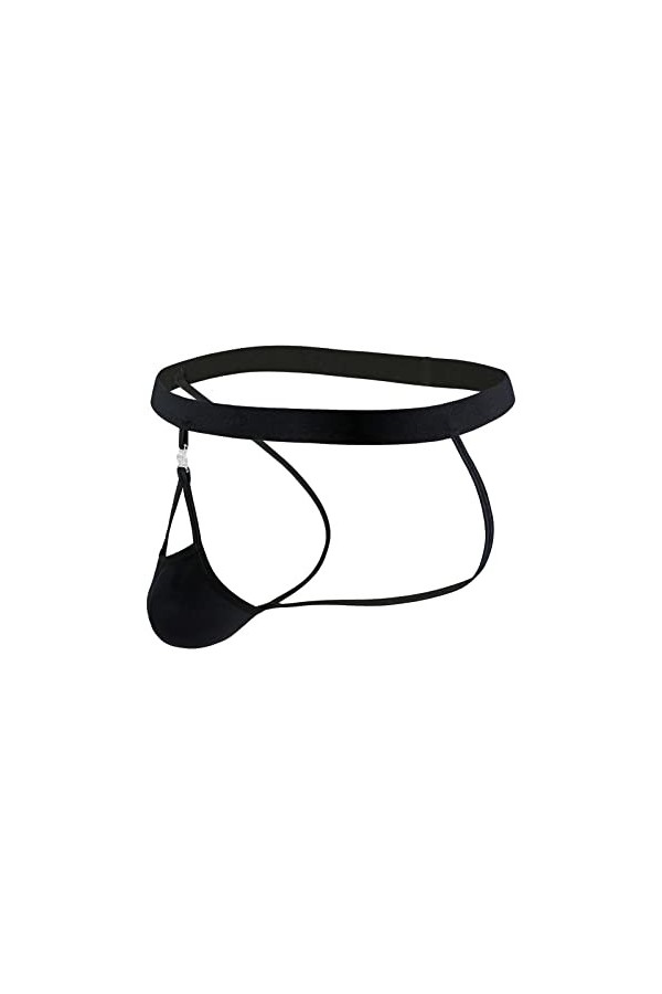 DGKaxiyaHM sous-vêtements en Soie de Glace pour Hommes Athlétique Supporter Jockstrap avec Pochette Amovible String Sexy G-St