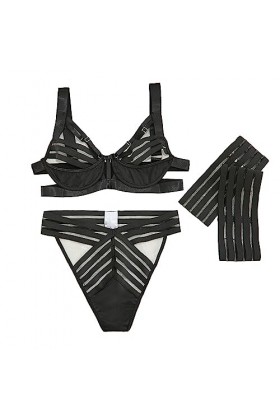 ZDJSWJ sous-êtements à Lacets pour Femmes Ensemble Soutien-Gorge et Culotte évidés sous-vêtements réglables pour poupées en D