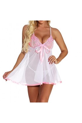 Nuisettes Sexy Femme Coquine Lingerie Harness Nuit Mini Robe Slutty Hot Clubwear Élastique See Through Mini Short Seduction L