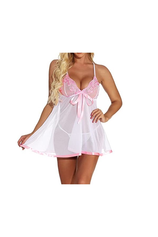 Nuisettes Sexy Femme Coquine Lingerie Harness Nuit Mini Robe Slutty Hot Clubwear Élastique See Through Mini Short Seduction L