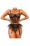 ZDJSWJ Femmes Lingerie Lace Collants Ensemble de Lingerie avec Soutien - Gorge et Ensemble Pantalon Ensemble Soutien - Gorge 