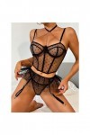 ZDJSWJ Femmes Lingerie Lace Collants Ensemble de Lingerie avec Soutien - Gorge et Ensemble Pantalon Ensemble Soutien - Gorge 
