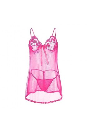 CUTeFiorino Body sexy pour femme - Dentelle florale - Lingerie en soie - Sous-vêtements de nuit - Sous-vêtements - Bikini, Ro