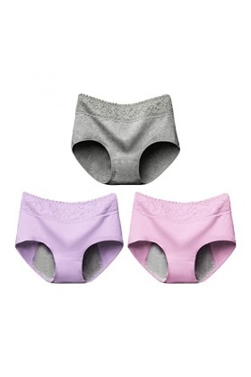 Culottes Menstruelles Femme Taille Mi-Haute Culotte Coton Ultra Minces Lingerie Stretch Boxer Fit Douce Slips Absorbante Tent