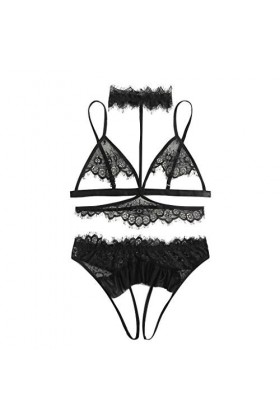 Femme Lingerie Sexy Ensemble Erotique sous-Vetements 2 Pièce Vêtements De Nuit Dentelle Ensemble Soutien Gorge et String Sexy