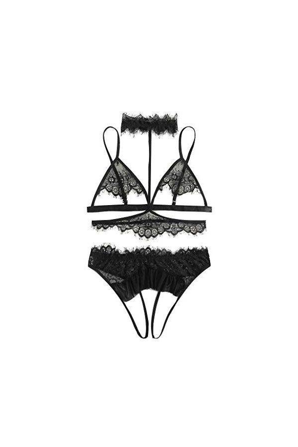 Femme Lingerie Sexy Ensemble Erotique sous-Vetements 2 Pièce Vêtements De Nuit Dentelle Ensemble Soutien Gorge et String Sexy