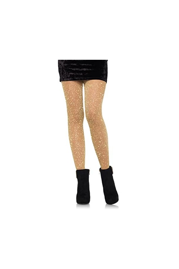 Leg Avenue 7130 Collant Transparent en Lurex Or Tu Eur 34-38