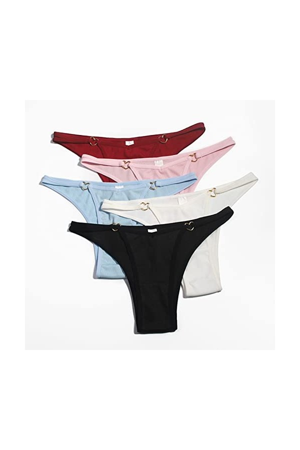 KEIZHUONIQIU Strings Tangas pour Femmes Sexy Slips Confortables Dentelle Patchwork pour Femmculottes Taille Basse Couleur Uni