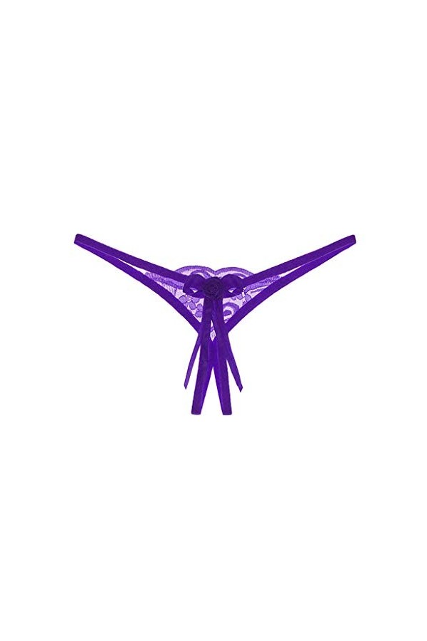 UOWEG Culottes Thong Pantalons Dentelle Femmes Mots Dames Briefs Thong sous-vêtements Bragas Sexy Lingerie en Cuir Purple, O