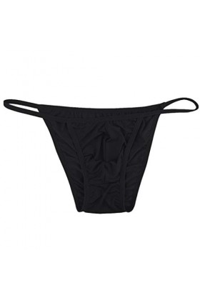 UOWEG Bikini Tanga sous-vêtements Briefs Sexy Pouch Mens Slip Stretch Bulge Sexy Lingerie Homme Black, One Size 