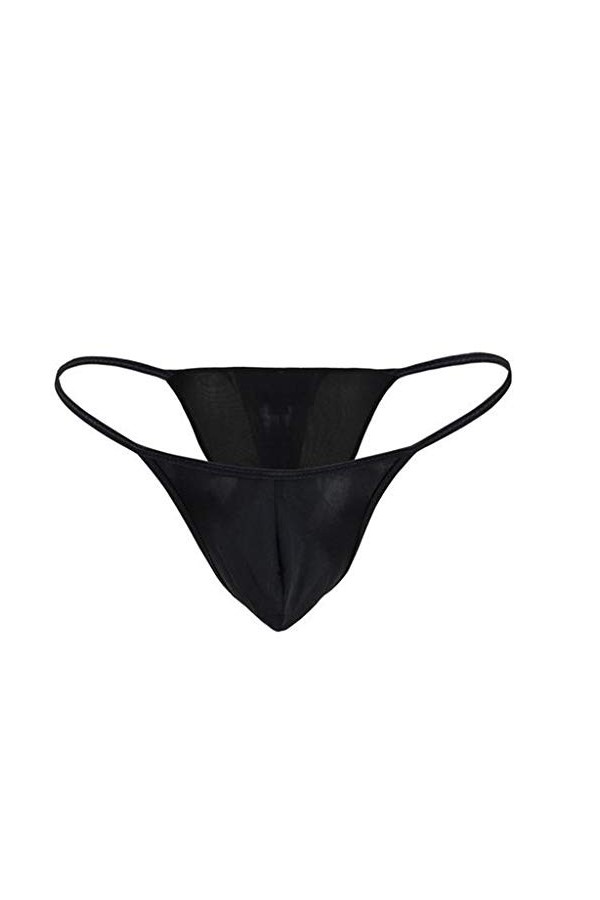 UOWEG Bikini Tanga sous-vêtements Briefs Sexy Pouch Mens Slip Stretch Bulge Sexy Lingerie Homme Black, One Size 