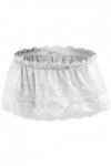 Lingerie séduisante en dentelle pour homme - Taille mi-haute - Double couche - Boxer semi-transparent avec jupe, blanc, taill