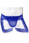 BreakEgg Sous-vêtements en dentelle pour homme - String en dentelle - Sous-vêtements sexy, Tzy0608darkblue, taille unique