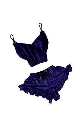 Lingerie Femme Sexy Ensemble Homme Sexy Hot y27k V-Neck Femmes taché Ensemble Bowknot Sexy Shorts Camisole Velvet Pyjama Ling