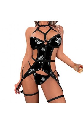 Lingerie Femme Sexy Ensemble Dentelle Nuisette Dentelle Jarretière Ensemble de Soutien-Gorge et de Culottes Sexy à Bretelles 