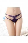 UOWEG Pantalon Dentelle Mot Thong sous-vêtements Dames Thong Femmes Bragas Culottes Sexy Lingerie Ouverte Sexy Purple, One S