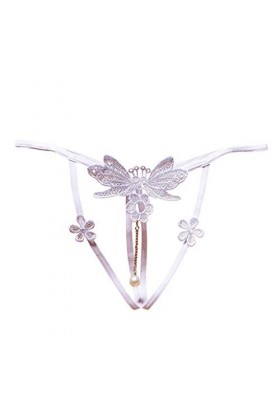 UOWEG Sexy Ladies Thong Culottes Pants Thong sous-vêtements Dentelle Femmes Briefs Tenu Sexy Lingerie White, One Size 