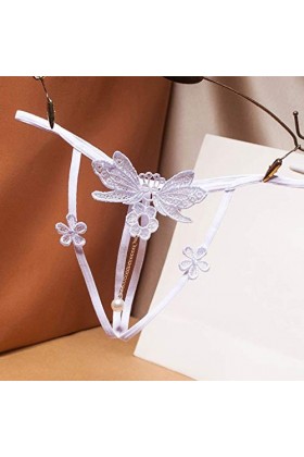 UOWEG Sexy Ladies Thong Culottes Pants Thong sous-vêtements Dentelle Femmes Briefs Tenu Sexy Lingerie White, One Size 