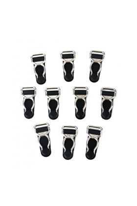 Colcolo Lot de 10 clips pour jarretière et jarretière - Noir