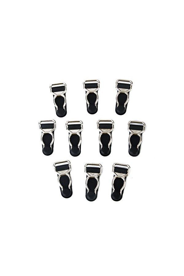 Colcolo Lot de 10 clips pour jarretière et jarretière - Noir