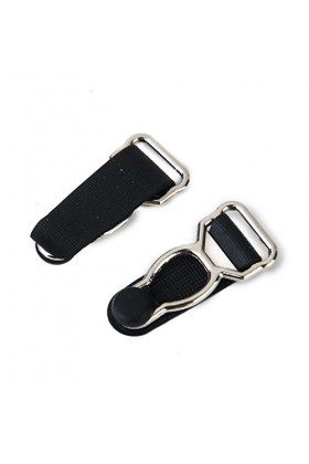 Colcolo Lot de 10 clips pour jarretière et jarretière - Noir