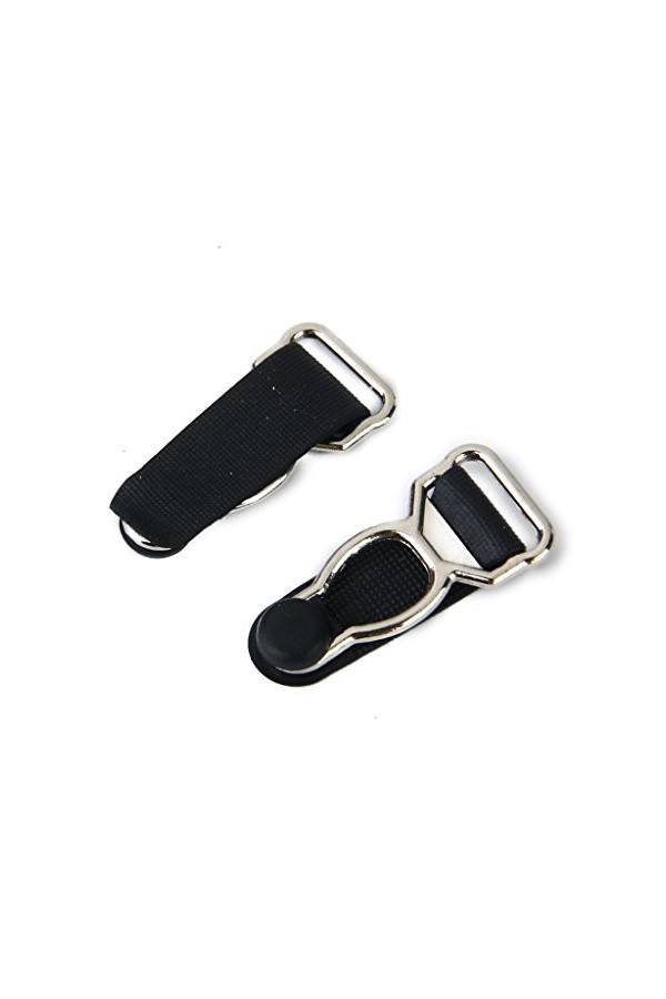 Colcolo Lot de 10 clips pour jarretière et jarretière - Noir