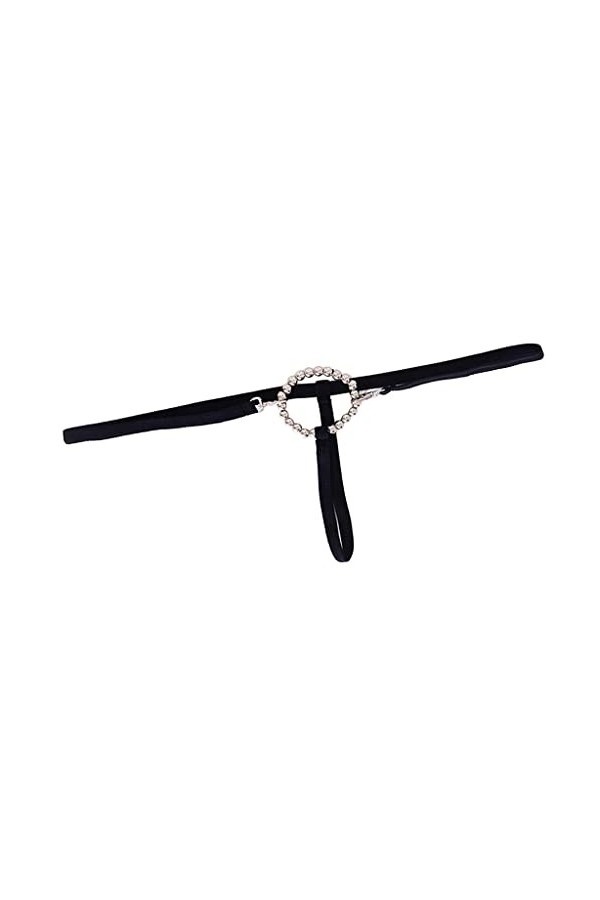 SM SunniMix T Back Thong String pour Hommes avec Anneau de Perles sous-vêtements Culottes Vêtements de Nuit, Noir, comme décr