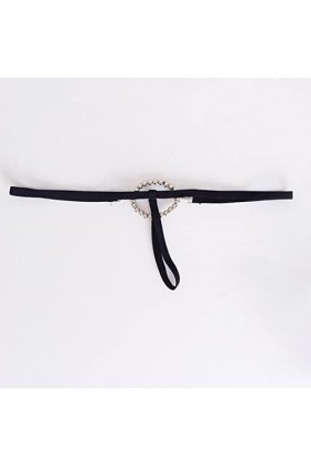 SM SunniMix T Back Thong String pour Hommes avec Anneau de Perles sous-vêtements Culottes Vêtements de Nuit, Noir, comme décr