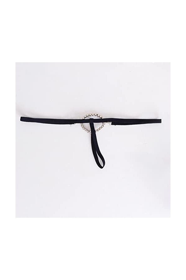 SM SunniMix T Back Thong String pour Hommes avec Anneau de Perles sous-vêtements Culottes Vêtements de Nuit, Noir, comme décr