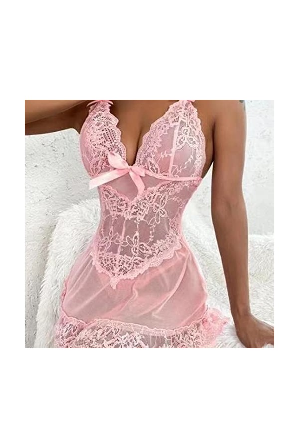 Ensemble Lingerie Feminine Sexy Sissy Érotique Lingerie Sensuelle Teddy Nuisette Mini Robe Erotisme Sling Pyjama Push Up Nuis