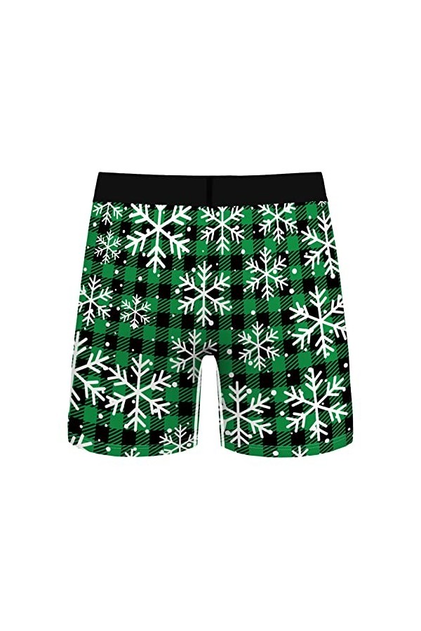 FGUUTYM Sous-vêtements en dentelle pour homme - Sous-vêtements plats et respirants avec impression de Noël - Boxer de sport d