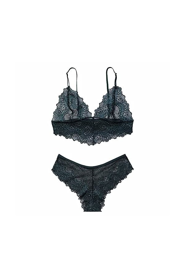 Lingerie Sexy pour Femme Femmes Ultra Mince Creux Sling Dentelle Sexy sans Anneau en Acier Sexy sous-Vêtements en Forme De V 