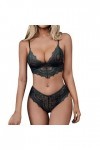 Lingerie Sexy pour Femme Femmes Ultra Mince Creux Sling Dentelle Sexy sans Anneau en Acier Sexy sous-Vêtements en Forme De V 
