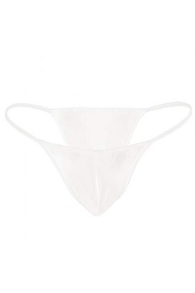 UOWEG Bikini Tanga sous-vêtements Briefs Sexy Pouch Mens Slip Stretch Bulge Sexy Lingerie Homme White, One Size 